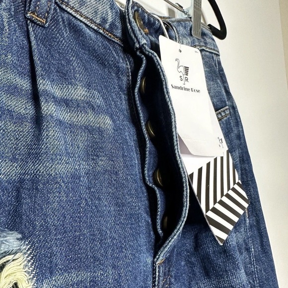 NWT Free People Sandrine Rose Distress Boyfriend High Rise Jeans Women Blue 26 - Picture 3 of 5